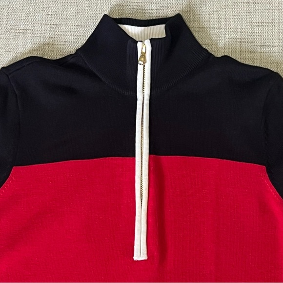 RALPH LAUREN VINTAGE CREST
COLOR-BLOCK QUARTER ZIP SWEATER - Picture 5 of 10